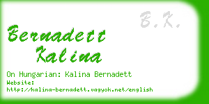 bernadett kalina business card